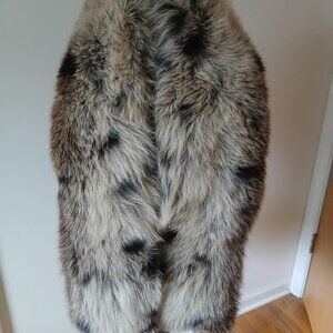 NEW Leopard dyed FOX real Fur Collar Scarf Scarve Boa massive size 160cm RARE